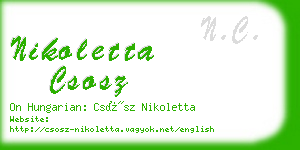 nikoletta csosz business card